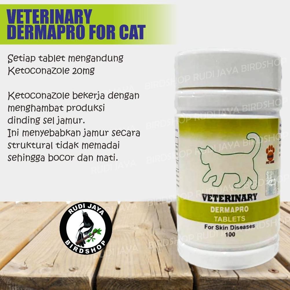 tu-67 DermaPro Derma Pro Cat Kucing 1 Botol 100 Tablet Raid-All Veterinary Obat Jamur Gatal Scabies 