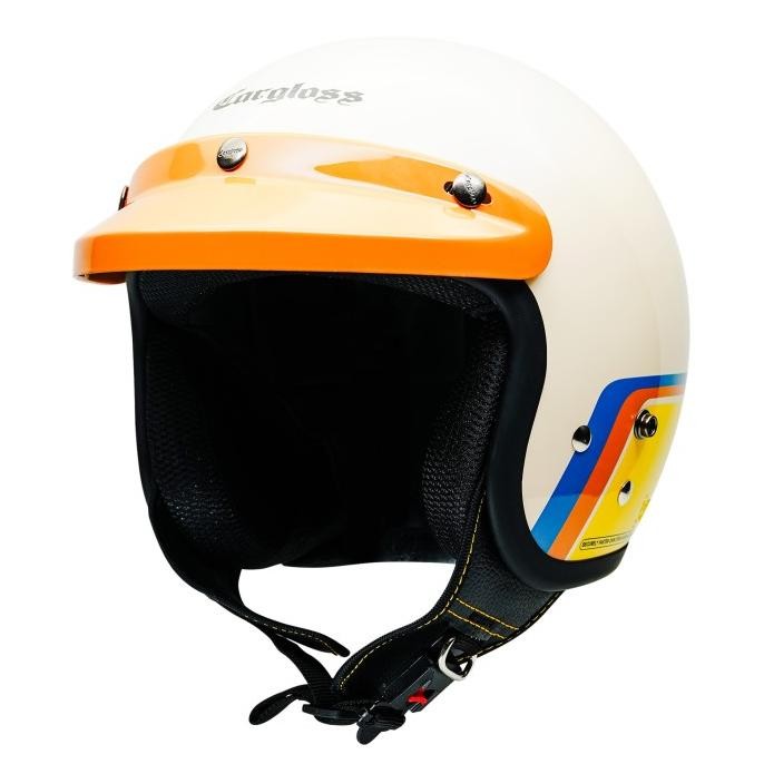 Helm Cargloss Race Track CFM Retro Half Face - Race Track Avorio `