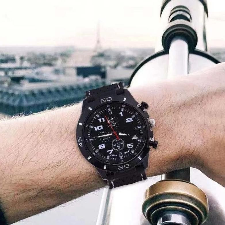 fx-4 MORYMONY - JAM TANGAN PRIA SPORT CHRONO FASHION QUARTZ MEN SILIKON ANALOG Hemat