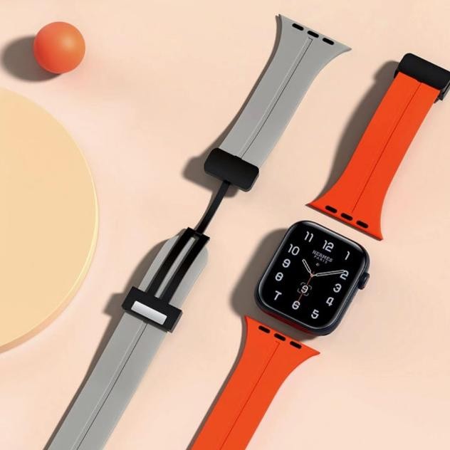 KU09 [ TANPA JAM ] FOLD STRAP APPLE WATCH MAGNETIC BUCKLE - SERIES ULTRA 9 8 7 SE 6 5 4 3 2 1 | SIZE