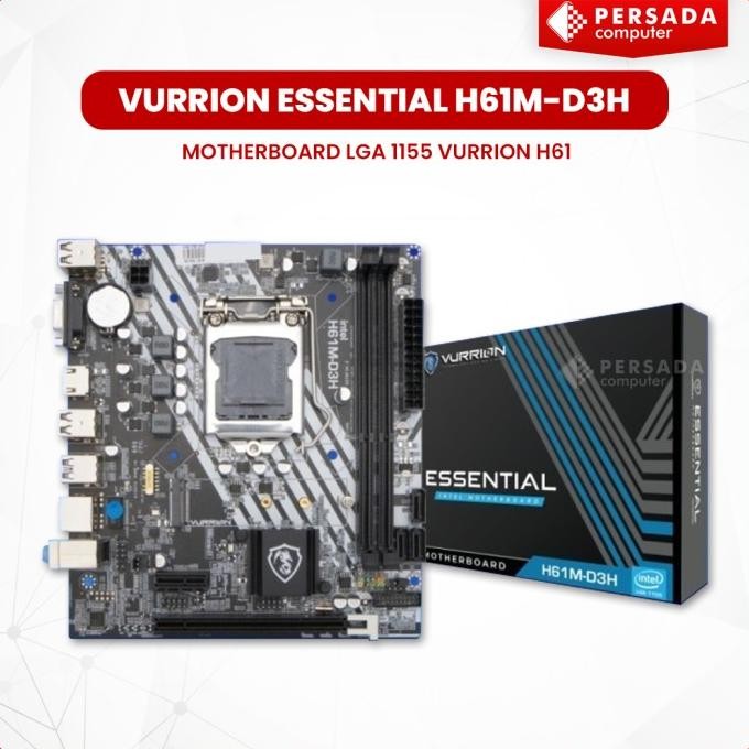 TERBARU - MOTHERBOARD VURRION ESSENTIAL H61M-D3H LGA 1155 VURRION H61