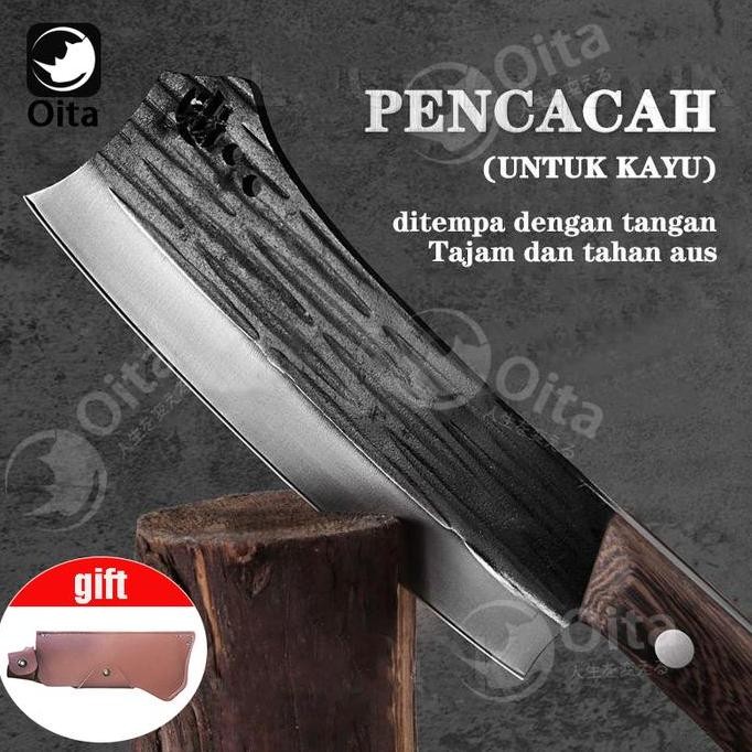 NEW Oita Pisau Pemotong Kayu Super Tajam  Stainless /Pisau Daging Kitchenware