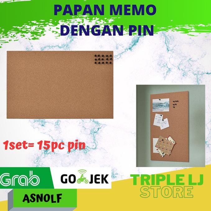 

TERLARIS - Papan Memo Gabus Dengan Pin Paku Tempel Kertas Catatan Dinding