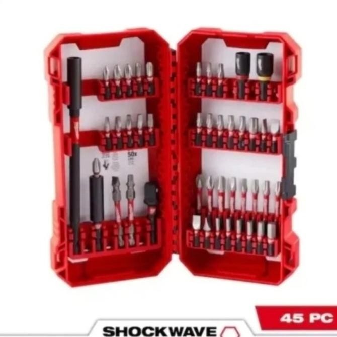 TERBARU - MILWAUKEE 48-32-4023 SHOCKWAVE 45pcs Mata Obeng Set