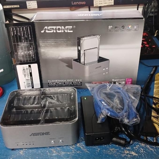 BEBAS ONGKIR - NEW ASTONE CLONEDOCK DOC-232 DUAL HARD DRIVE USB 3.0