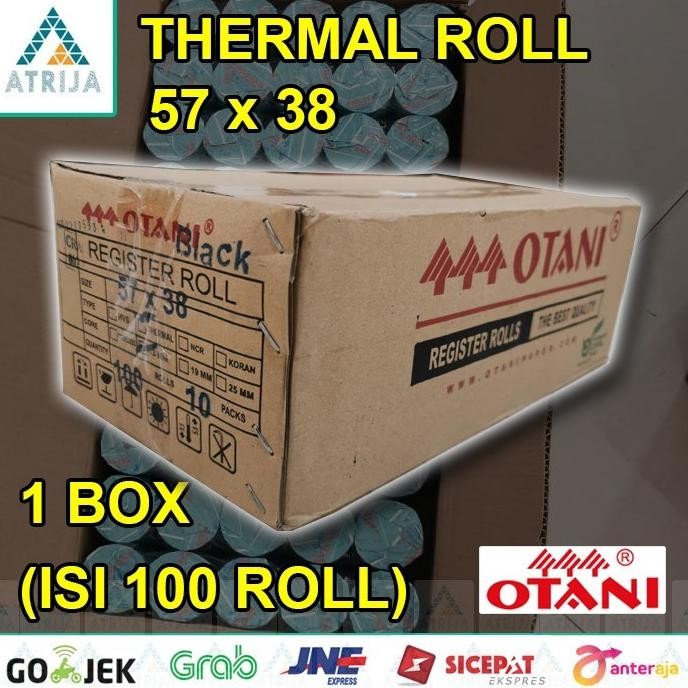 

TERLARIS - 1 BOX (100) Kertas Struk Thermal Paper Roll OTANI Black 57x38