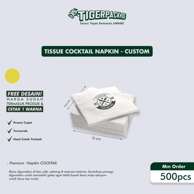 Tissue Cocktail Napkin - Cetak Logo