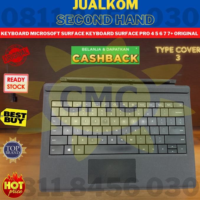 Keyboard Microsoft Surface Keyboard Surface Pro 4 5 6 7 7+ Original New Stok