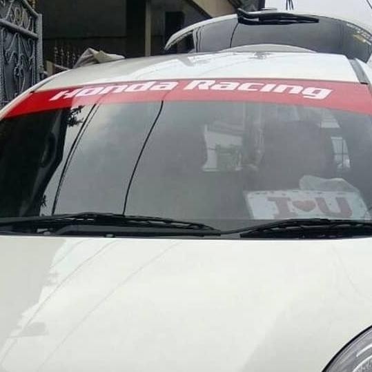 STIKER WINDSHIELD BANNER KACA DEPAN BAGIAN ATAS MOBIL HONDA RACING TERMURAH