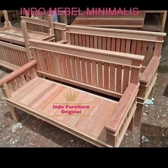 PREMIUM Bangku Kursi Santai Ruang Tamu/ Taman Kayu Kalimantan Panjang 160cm