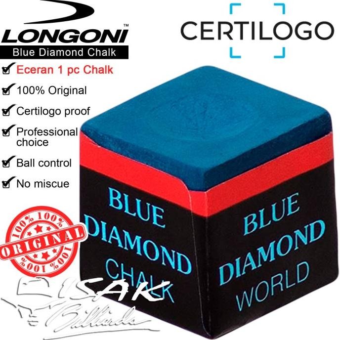

Murah!! Longoni Blue Diamond Chalk - Eceran 1 Pc Kapur Billiard Asli