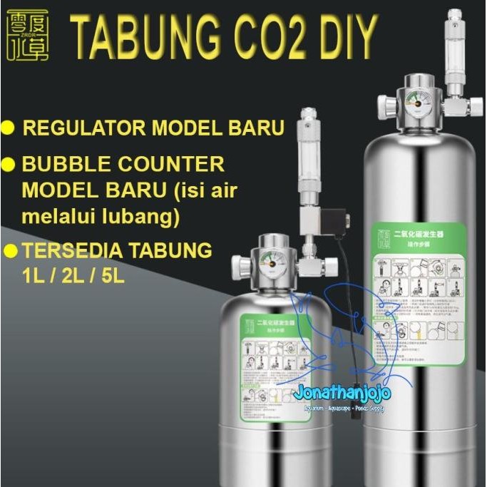 Tabung 2L Co2 Generator Diy Kit Cisod Non Selenoid / Regulator Co2 Diy