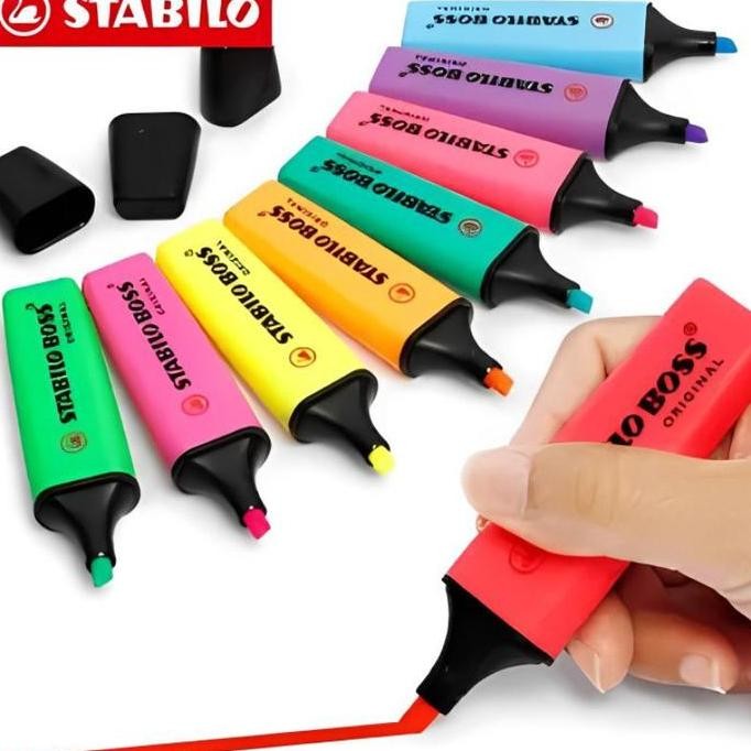 

Murah!! Stabilo Boss Highlighter Penanda Neon Stabilo Kertas Kantor Sekolah Warna Box [10Pcs]