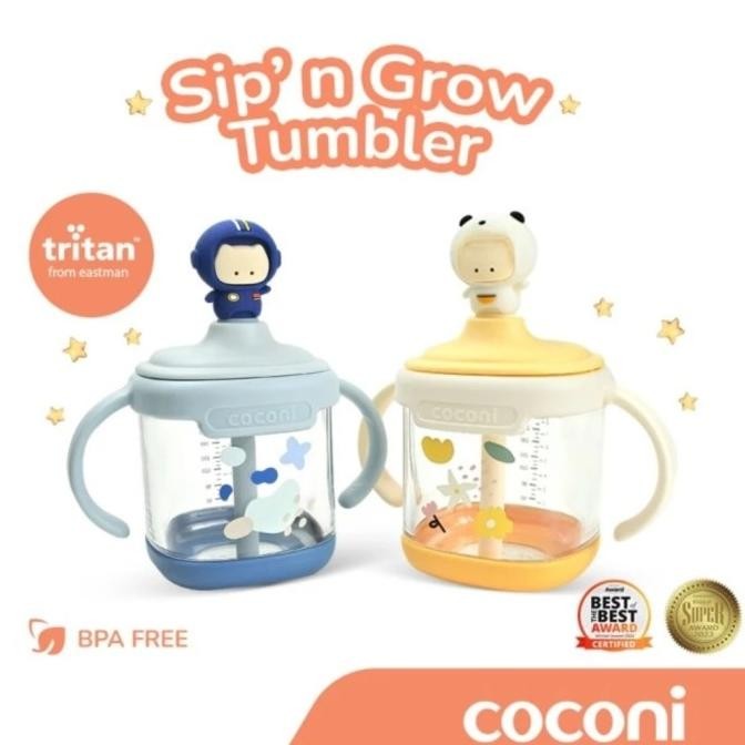 COCONI Sip n Grow Tumbler 260ml | Sippy Cup | Gelas Susu Anak Sedotan