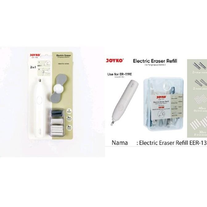 

Murah!! Joyko Er119E Electric Eraser Eer137 Refill With Fan Penghapus Elektrik Dengan Baterai