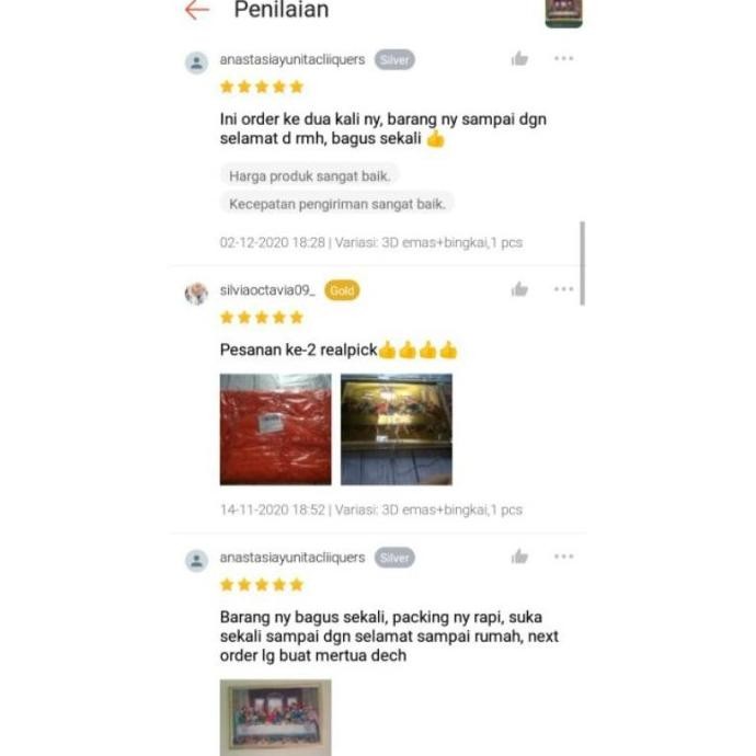 Ada Lukisan 3 Dimensi Perjamuan Kudus Ukuran 40x60cm HFS