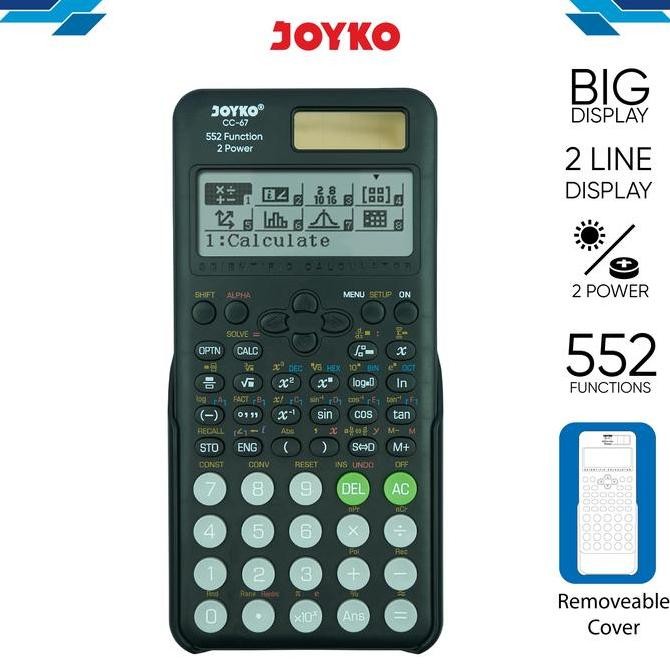 

NEW Joyko Scientific Calculator 552 Functions BIG Display / Kalkulator Ilmiah Joyko Matematika 552 Fungsi CC-67