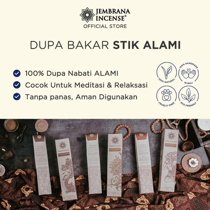 Jembrana Incense - Dupa Bakar Stik Aroma Alami Tanpa Parfum - 100 Batang, Aroma Asli Pilihan Gaharu 