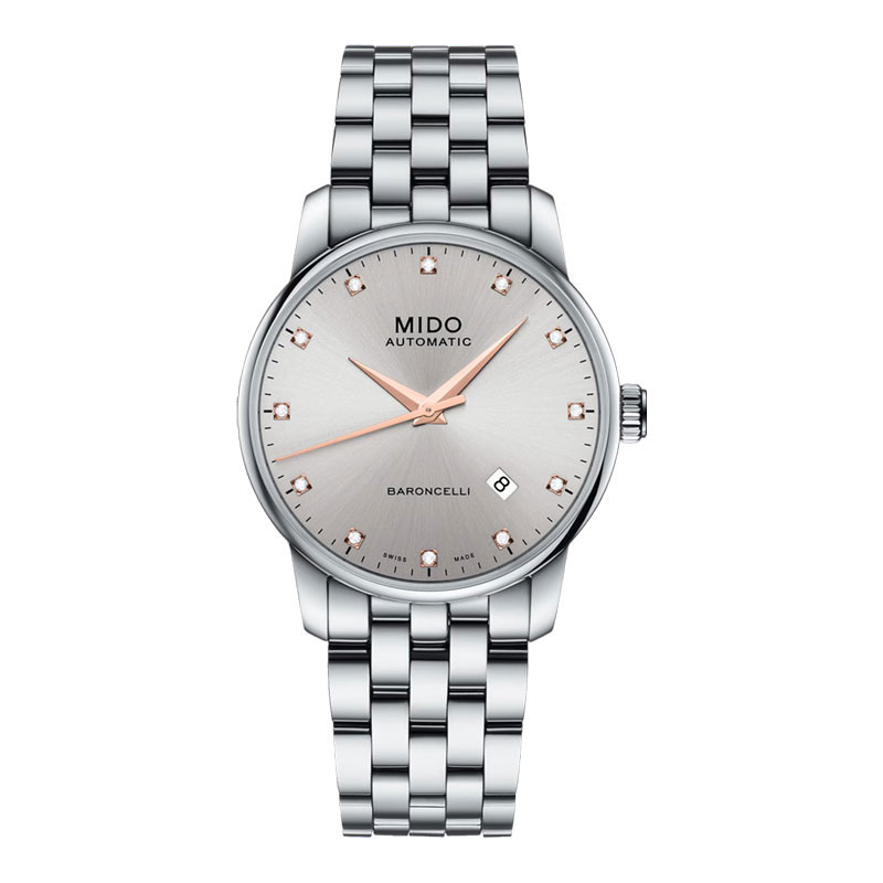 Jam Tangan Wanita MIDO Baroncelli M8600.4.67.1 Lady Automatic Silver Dial Stainless Steel Strap