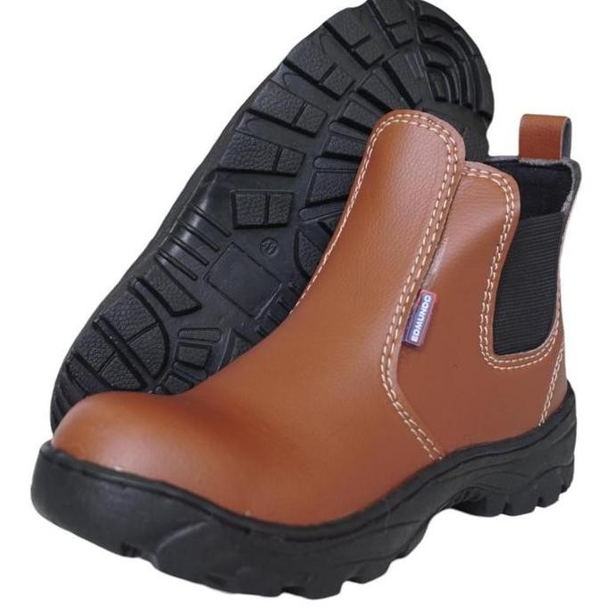 Sepatu Kerja Safety Shoes Edmundo Ujung Besi Sol Karet Anti Licin Proyek Kerja Lapangan High Pria Sa
