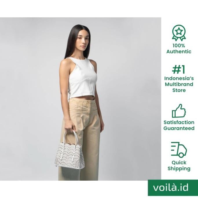 Sale Alaia Mina 25 Tote Bag Blanc Optique