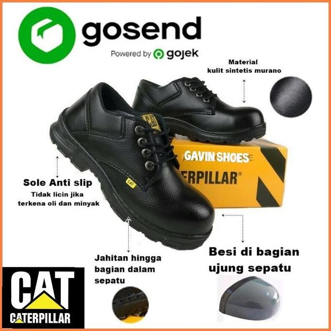 Sepatu Kerja Proyek Pabrik Ujung Besi Sol Di Jahit Sekeliling / Sepatu Safety Caterpillar_Pria Dan W