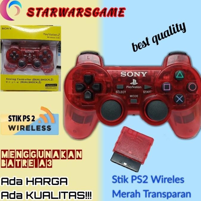 Sale Stik Stick Ps2 Wireless Ori Original Pabrik Transparan