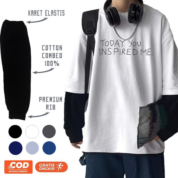 Delavan Tshirt Oversize - Kaos Oversize - Salur / Double Layer