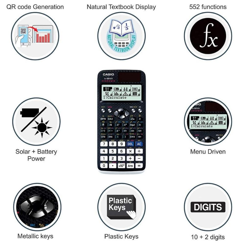 

COD Kalkulator Scientific Casio Ilmiah FX-991EX/991ES-Plus Calculator Scientific Casio Kalkulator Casio Scientific 417 Fungsi/Dua Sumber Tenaga Baterai Dan Tenaga Matahari/40 Konstanta Rumus He-87