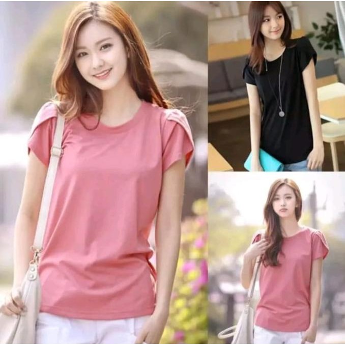 Kaos Wanita Lengan Pendek Gaya Korea