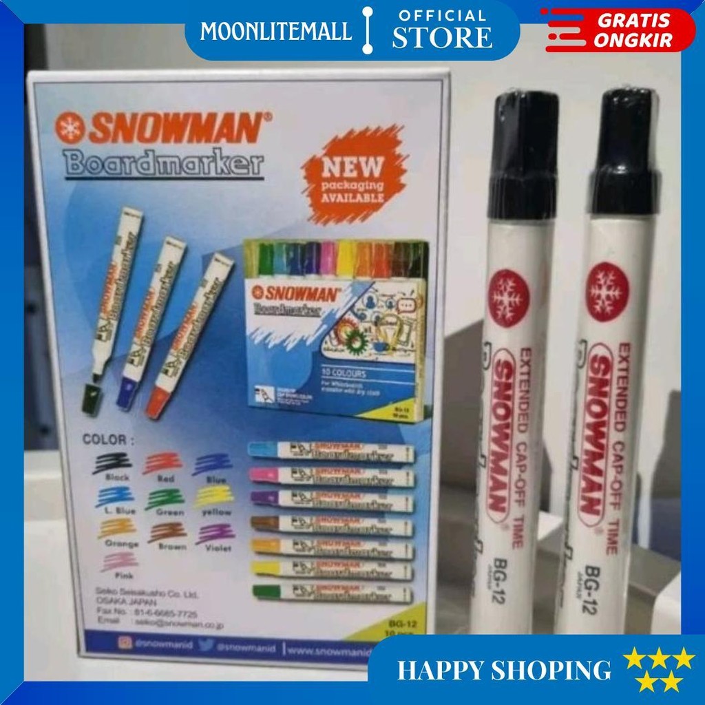 

Spidol Whiteboard Snowman Bg-12 (1 Pcs) Hitam / Per 1 Pcs D Gratis Ongkir