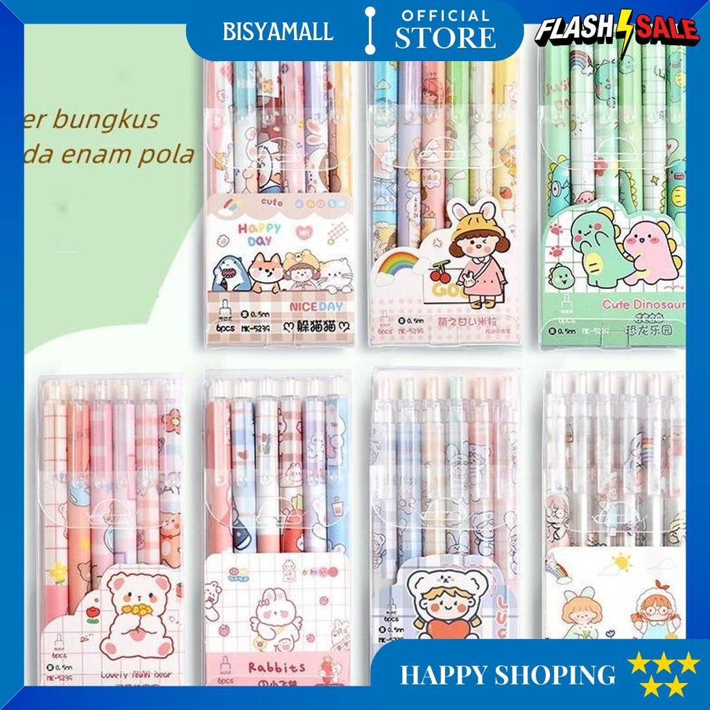 

Pulpen Gel Mekanik Pola Kartun/ 1 Pak Berisi 6 Pulpen Gel Kartun D Sale