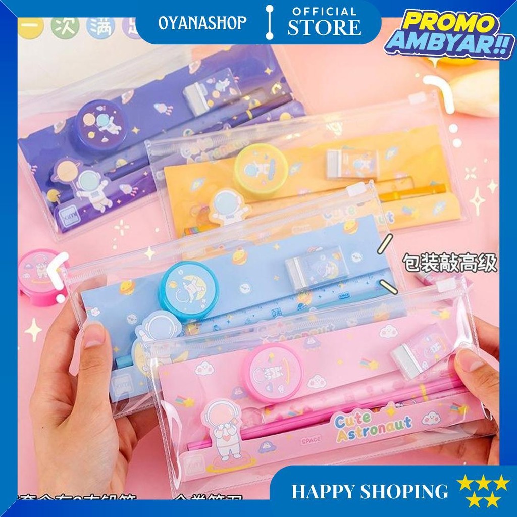 

Hc Alat Tulis Set Mini Anak Sekolah Penghapus Penggaris Pensil Serutan Stationary Set Alat Tulis 5 In 1 Karakter Lucu Warna-Warni Astronot Stationary D Promo Puncak
