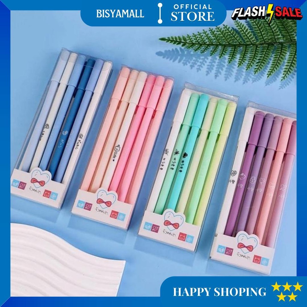 

Pulpen Morandi Set 6Pcs 1 Set 6Pcs Pulpen Gel Aesthetic Polos Warna Pastel Matte 0,5 Mm D Termurah