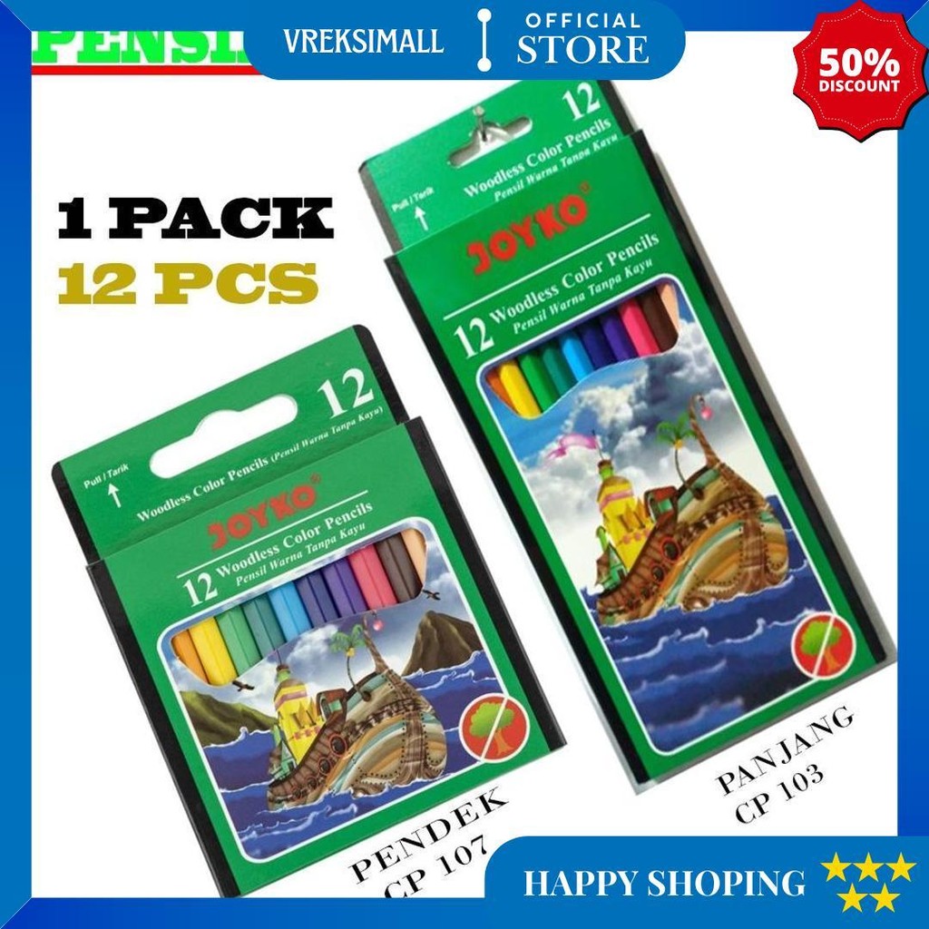 

Pensil Warna Joyko Pendek Cp 107 / Pensil Warna Joyko Panjang Cp 103 (1 Set 12 Pcs) Alat Gambar Color Peralatan Sekolah D Promo Puncak