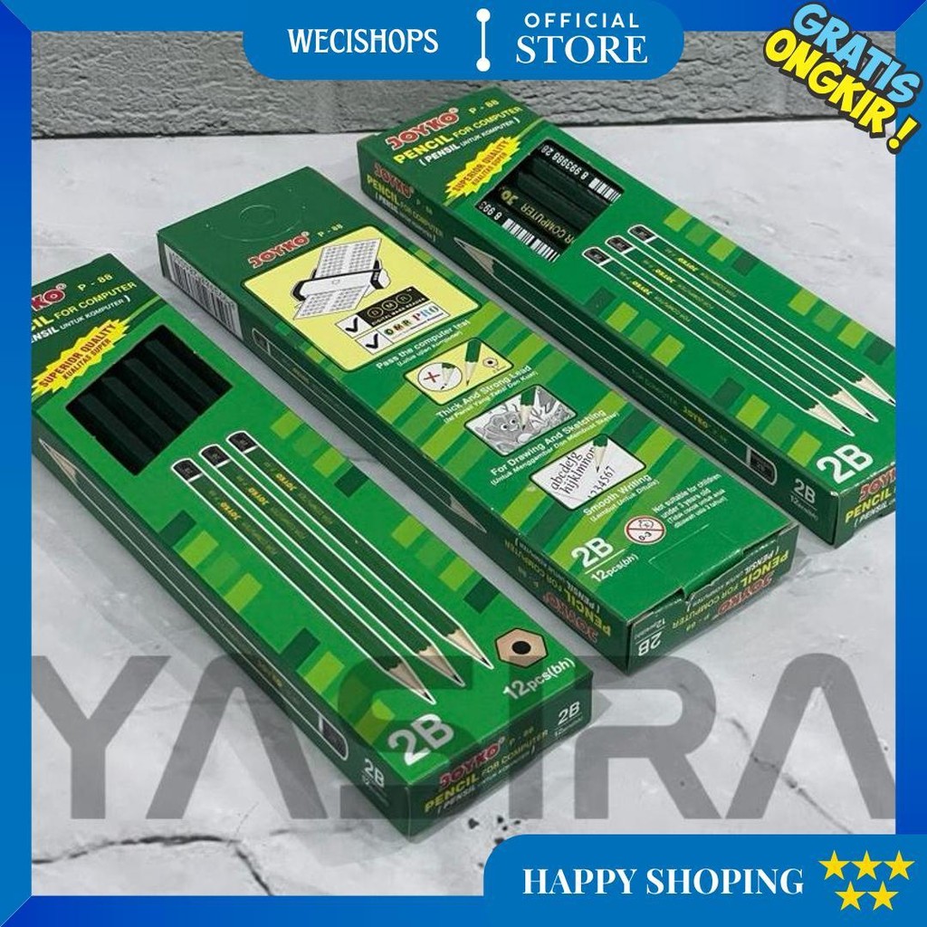 

Satu Lusin 12 Pcs Pensil Raut 2B P-88 Joyko D Promo Puncak