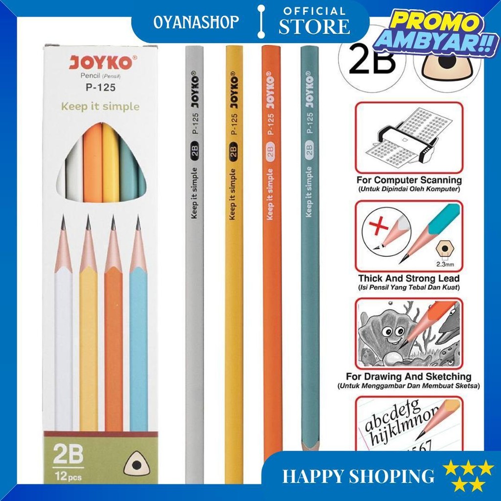 

Murmure I Pensil Pencil Joyko P-125 1 Box Isi 12 D Cod