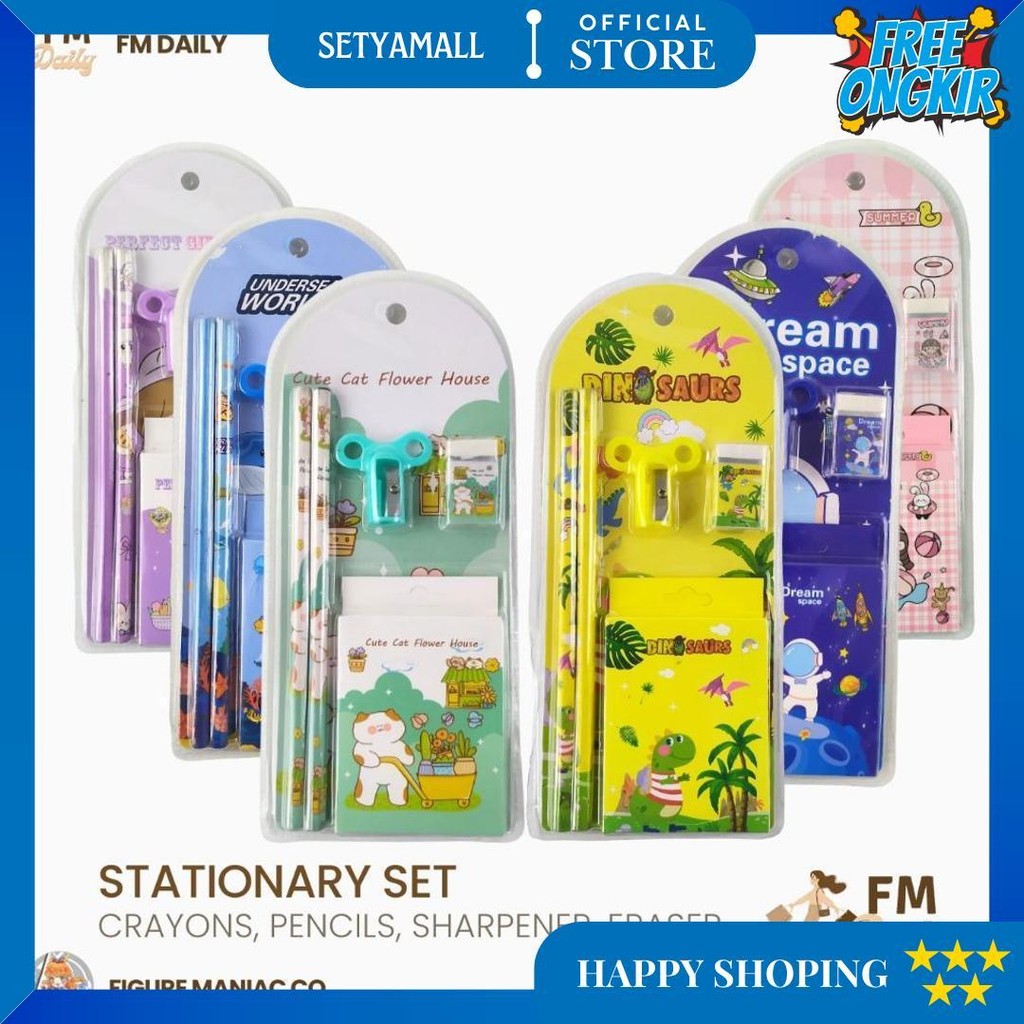 

[Fm] - Paket Stationery Set / Atk Set Kotak Pensil Sanrio Premium Edition D Cod