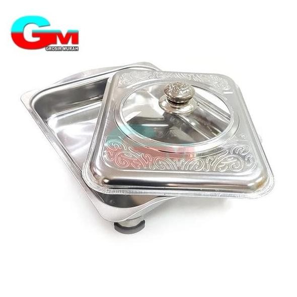 By05 Paket Combo Prasmanan Stainless Sendok Kerang Dan Piring Rotan 1 Lusin