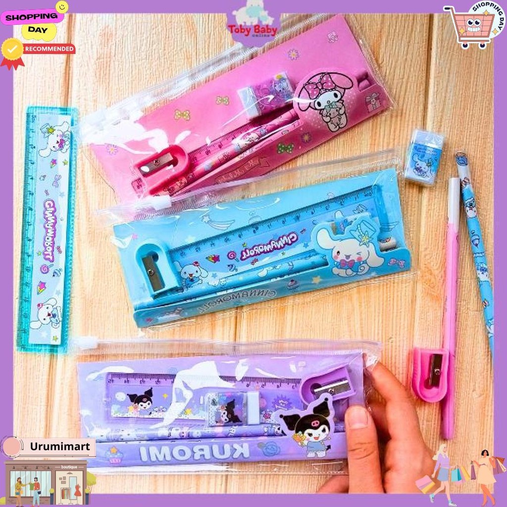 

Set Alat Tulis Sekolah Karakter Motif Sanrio Free Pouch 5 In 1 Lucu Cute Stationery D Promo Puncak