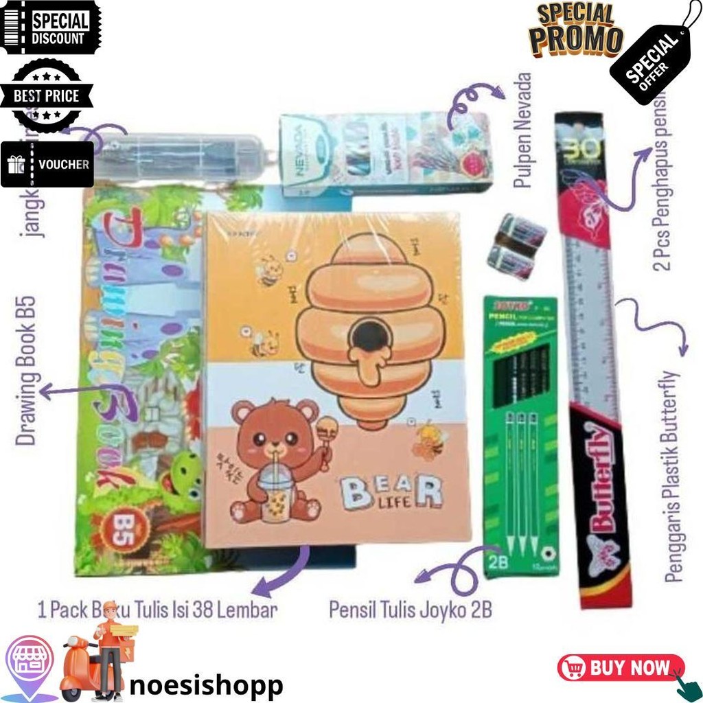 

1 Paket Perlengkapan Alat Sekolah D Sale