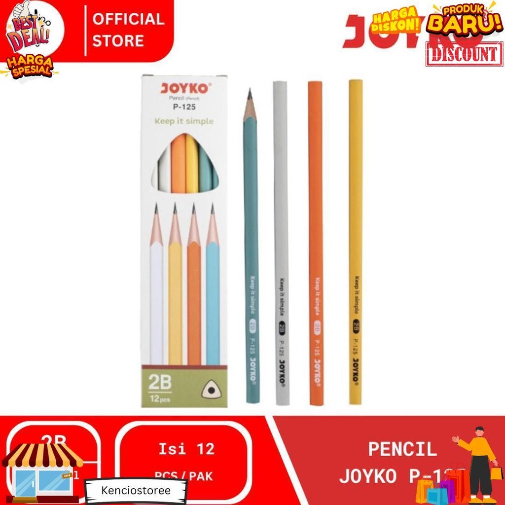 

Pencil | Pensil Joyko P-125 2B (12Pcs) D Termurah
