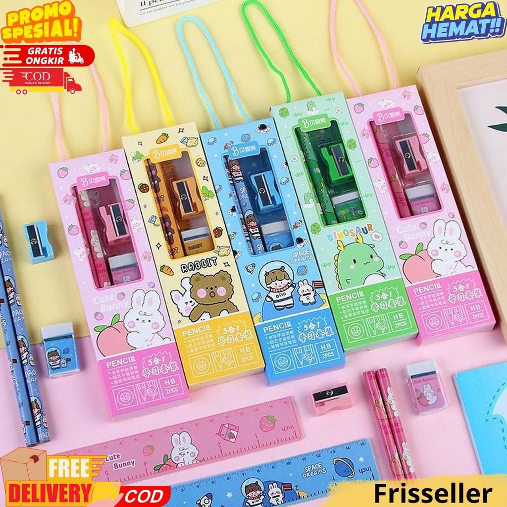 

Alat Tulis Set Alat Tulis 5-In-1/ Set Pensil Pola Kartun D Cod