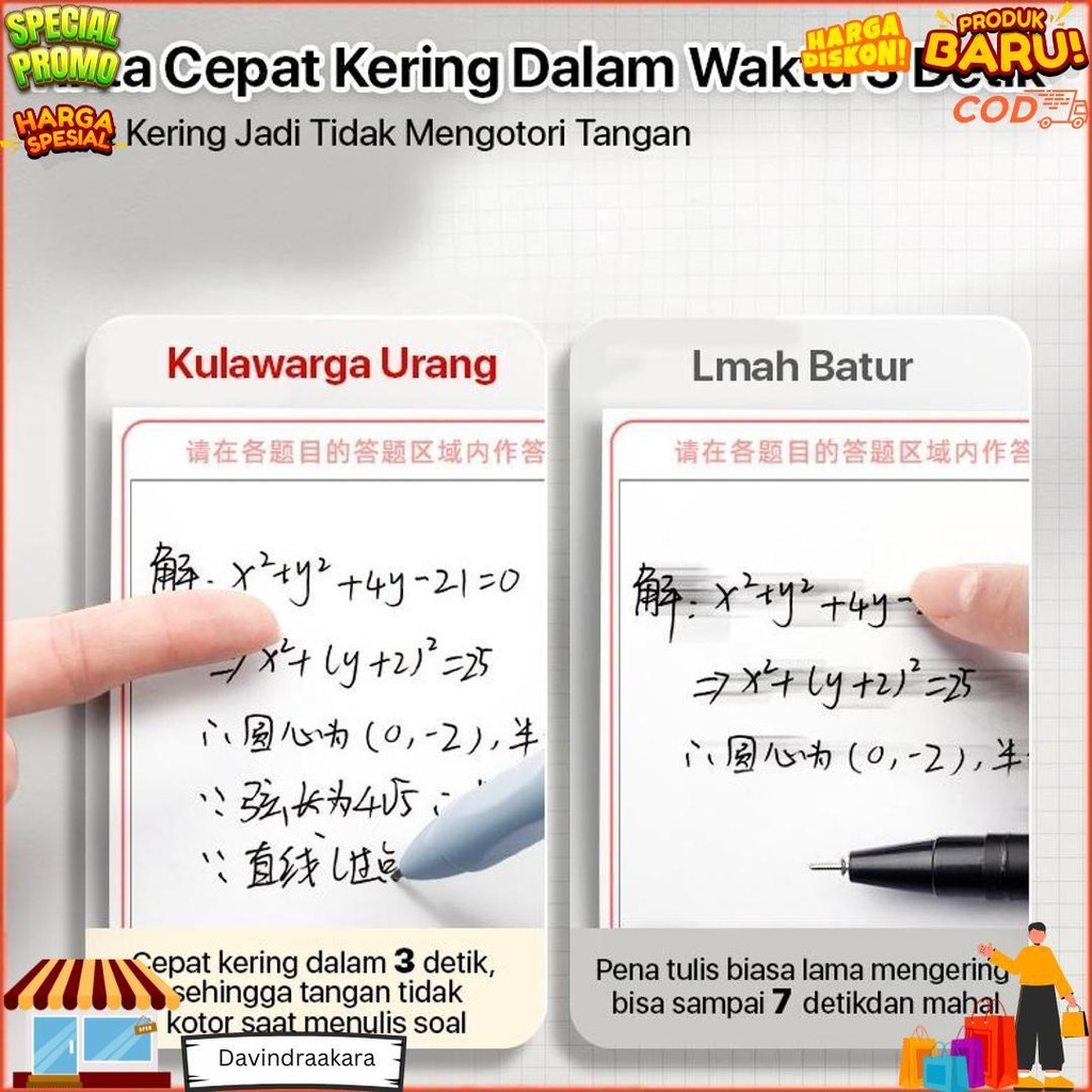 

Hoptech - Pulpen Gel Retractable 4 Warna 0.5Mm Cepat Kering | Alat Tulis Sekolah & Kantor 1 Pcs D Terlaris