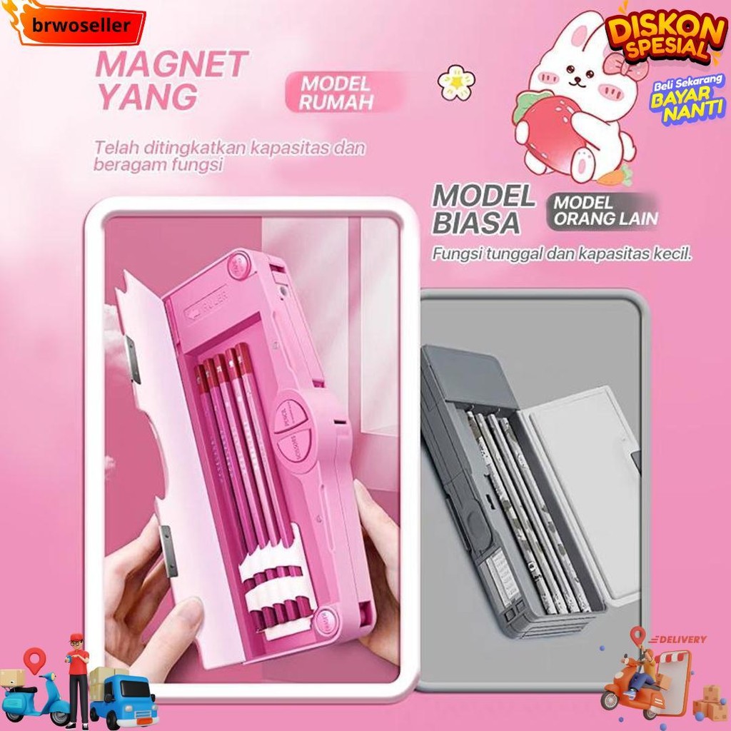 Aimilo Kotak Pensil Aesthetic Tempat Pensil Anak Perempuan Waterproof Kotak Pensil Anak Laki Laki Al