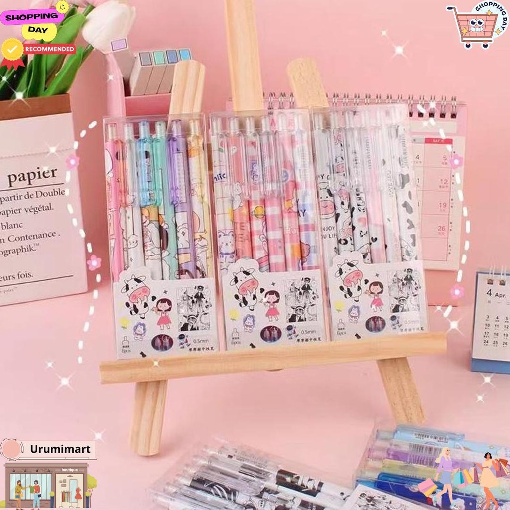 

Pulpen Set Karakter Lucu Pulpen Mekanik Isi 6Pcs Bolpoin Gel Tmall88 D Sale
