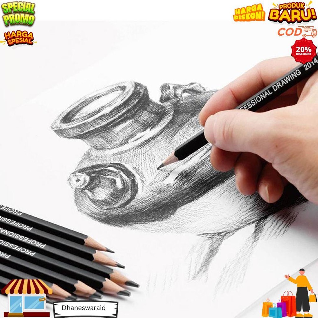 

12 Pcs Charcoal Sketch Pencil Set 2H H F B Hb 2B 3B 4B 5B 6B 7B 8B Pensil Sketsa Set Lengkap D Best Seller