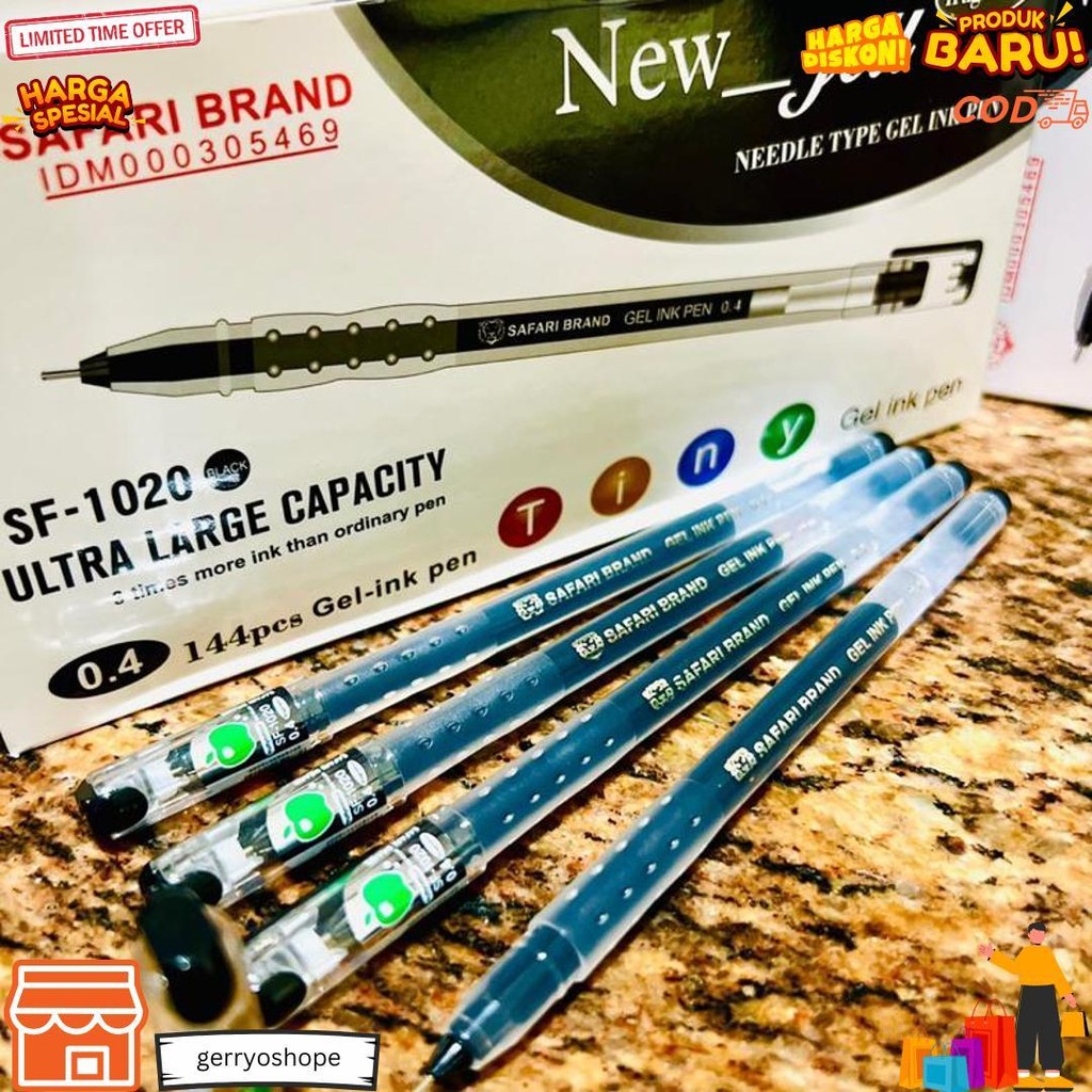 

[1 Pack] Promo Pulpen Gel Safari Zuixua New Jell Isi 12Pcs-Pulpen Gel New Jell 0.4Mm D Promo Puncak