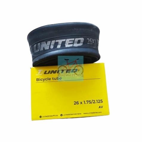ready  Ban Dalam Sepeda Ukuran 26 x 1.75 / 1.95 / 2.10 / 2.125 UNITED murah