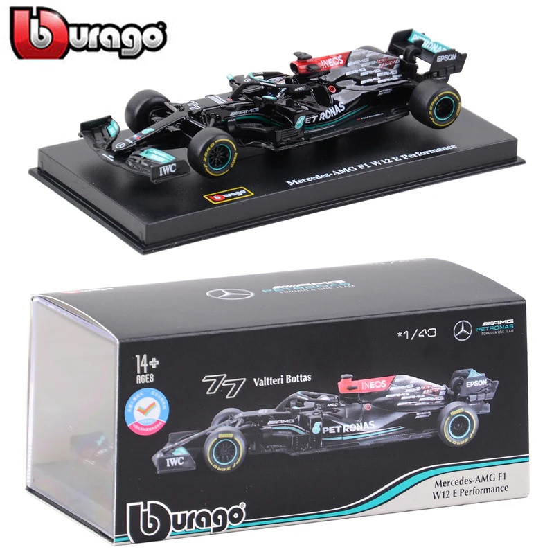 Bburago 143 Mercedes AMG 2024 W12 E Performance 44 Lewis Hamilton Simulasi Statis Model Paduan Dieca